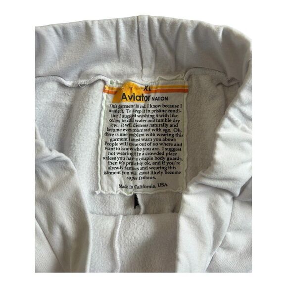 Aviator Nation White Sweatpants Size XL Casual Women’s Rainbow Joggers - Picture 6 of 10